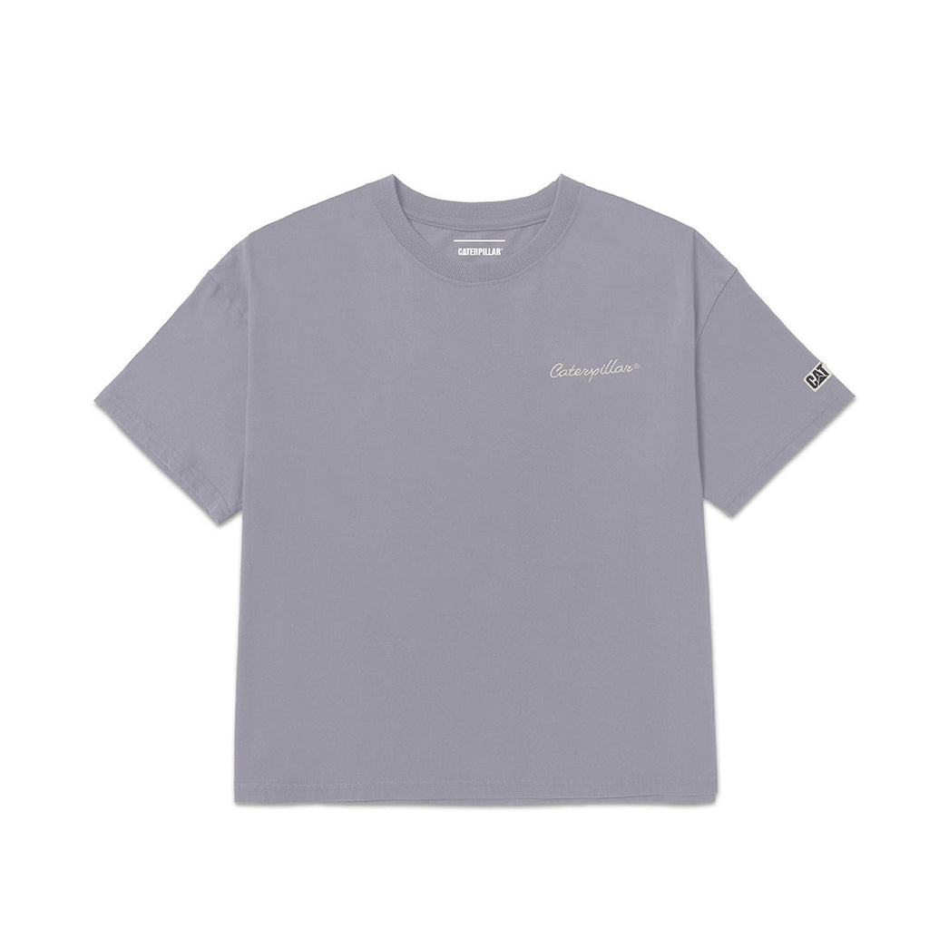 Camiseta Boxy Heavyweight para mujer color gris