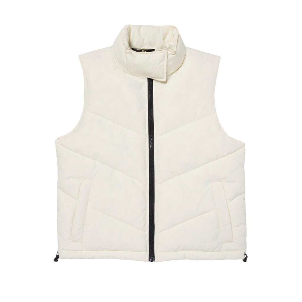 Chaleco Cropped Puffer para mujer color blanco