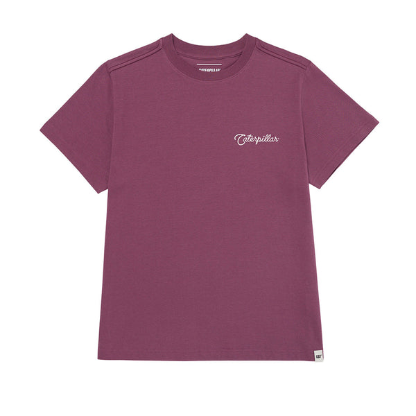 Camiseta Western Script para mujer color morado