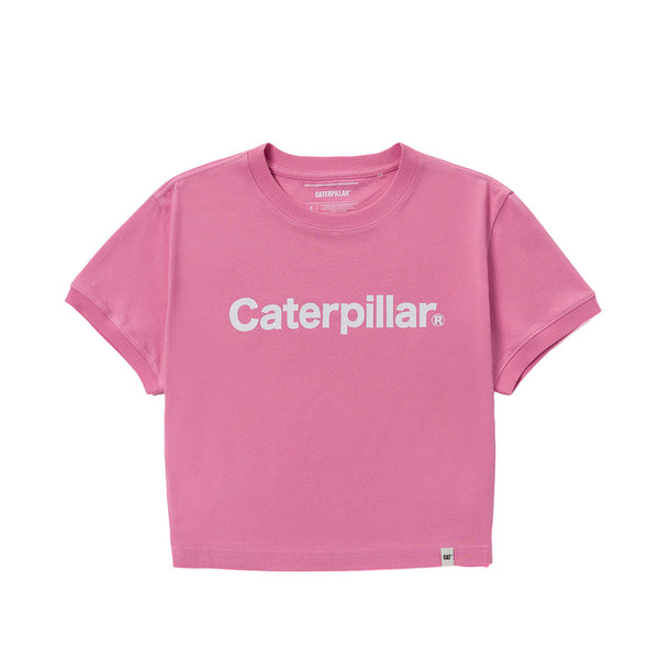 Camiseta Ringer Crop para mujer color rosado