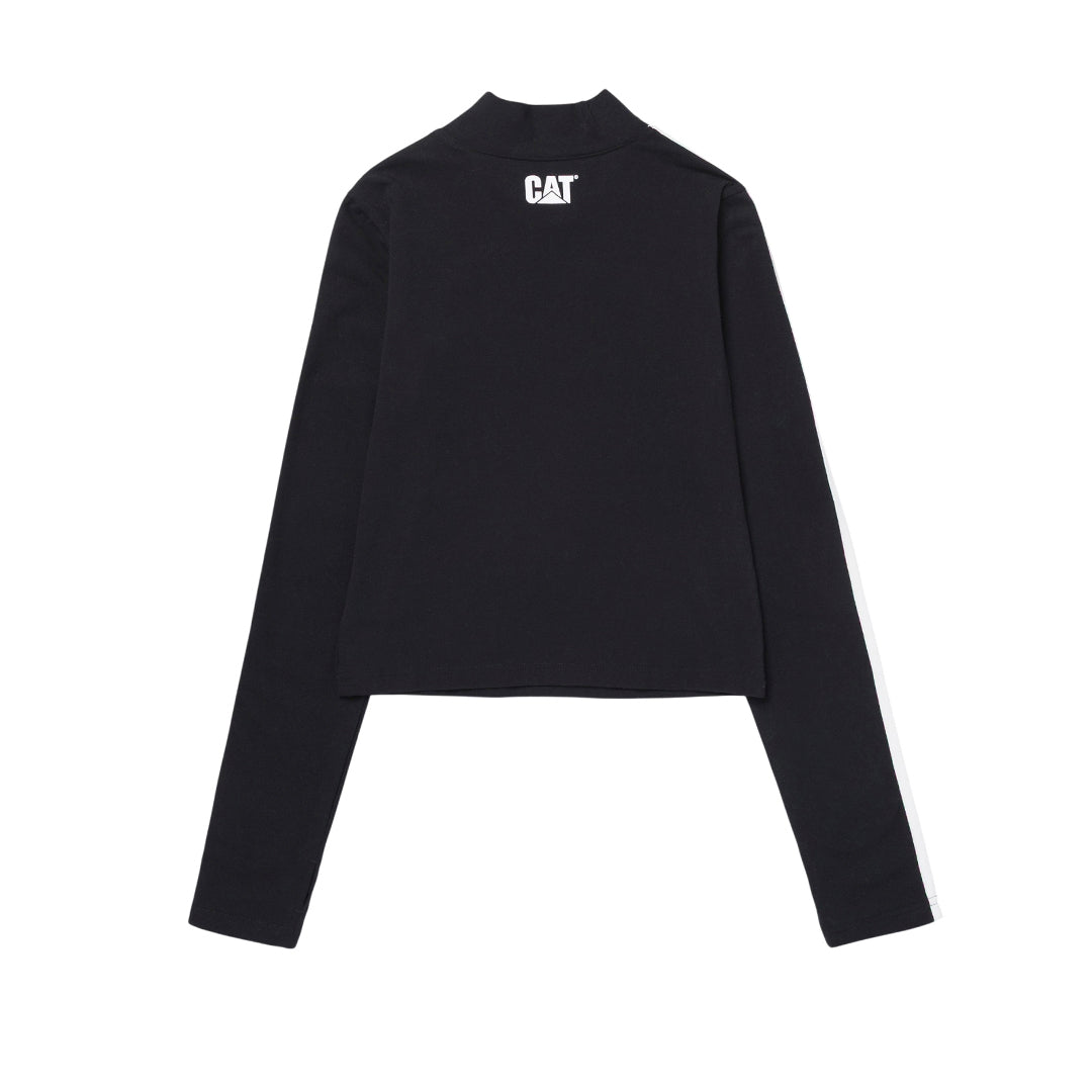 Camiseta Sporty Mock para mujer color negro