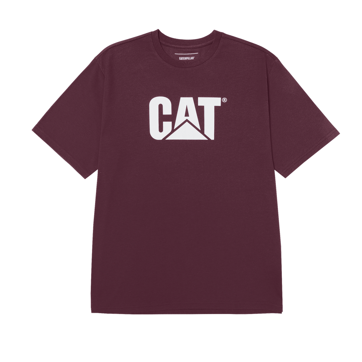 Camiseta Cat Logo para hombre color vino