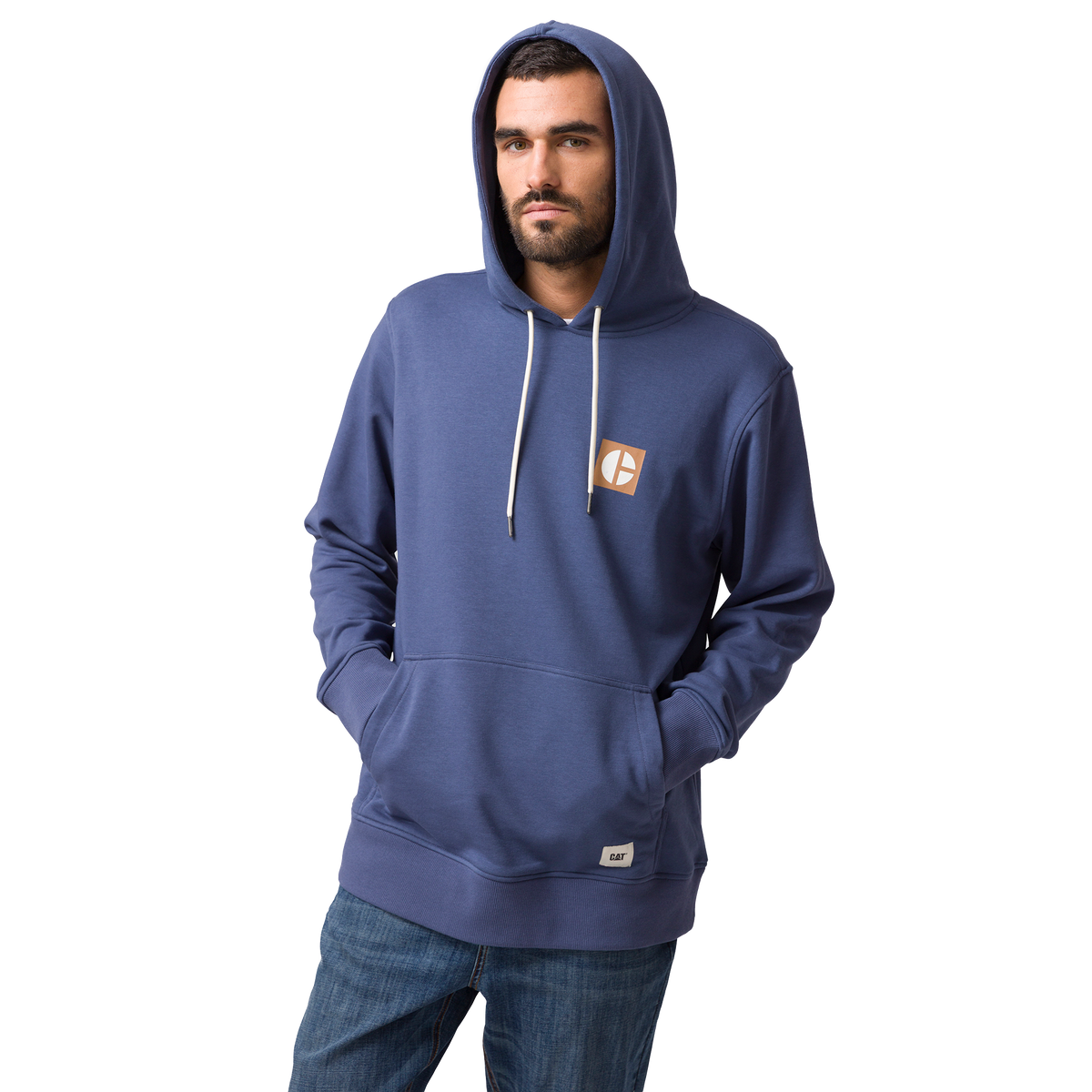 Hoodie French Terry para hombre color azul
