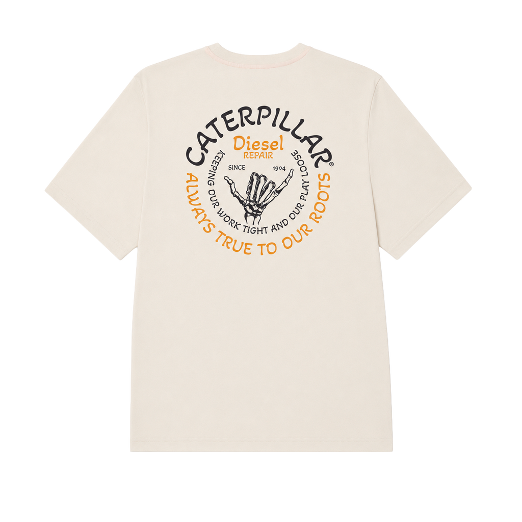 Camiseta CAT para hombre color hueso