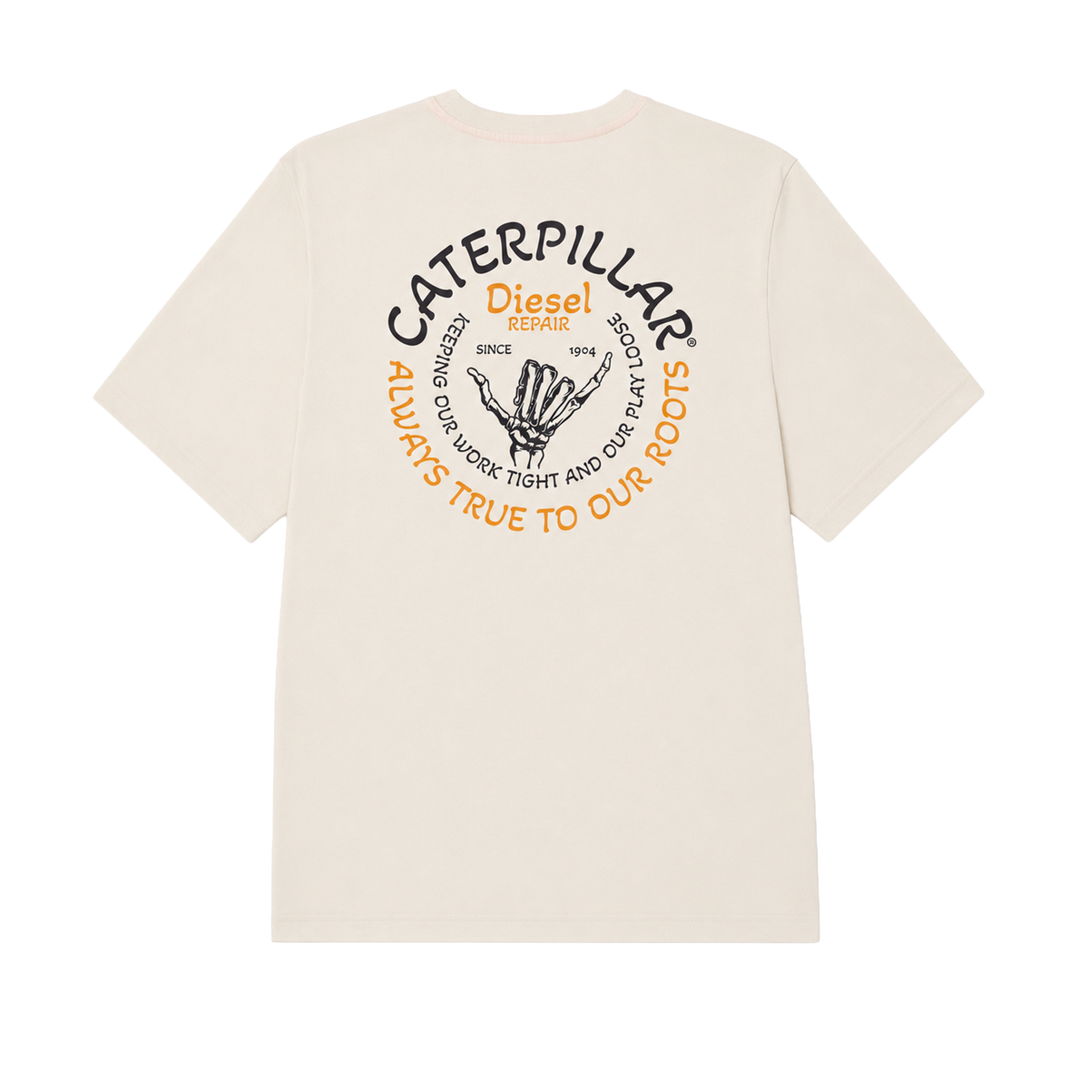 Camiseta CAT para hombre color hueso